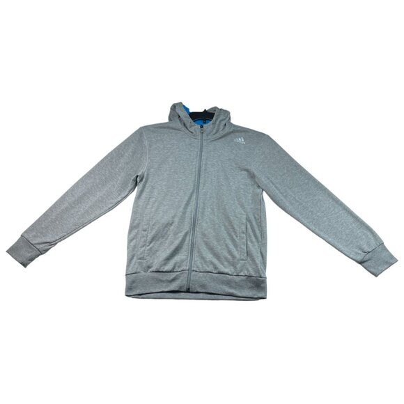 Adidas Sweater Womens size Small Gray Full Zip up Long Sleeve Hooded - Picture 1 of 8